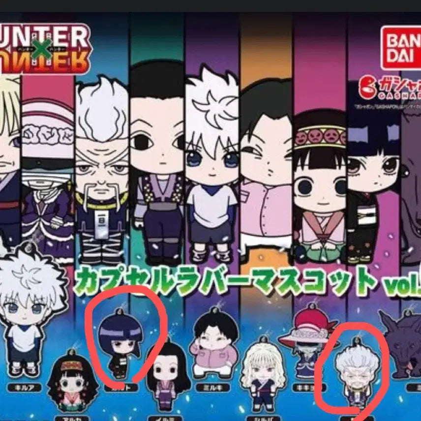 [BUNJANG] Hunter x Hunter Rubber Strap Gacha Set (2 Types, Unsealed) / 헌터헌터 러버스트랩 가챠 2종 일괄 미개봉