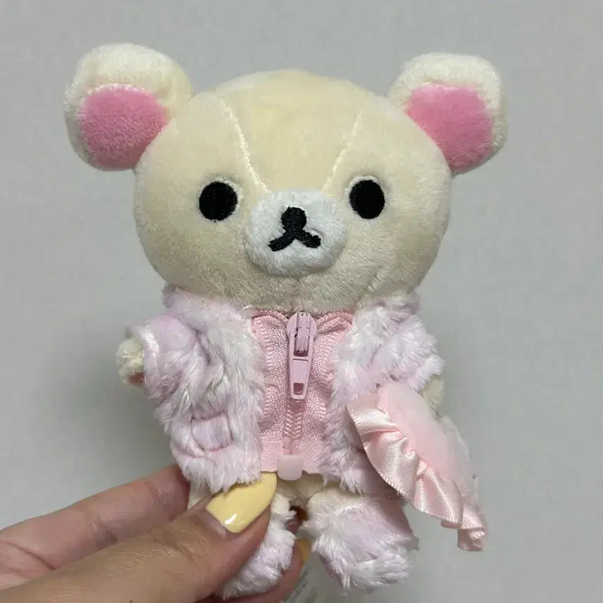 [BUNJANG] KORIRAKKUMA Doll Badge Pink Cushion / 코리락쿠마 인형뱃지 핑크쿠션