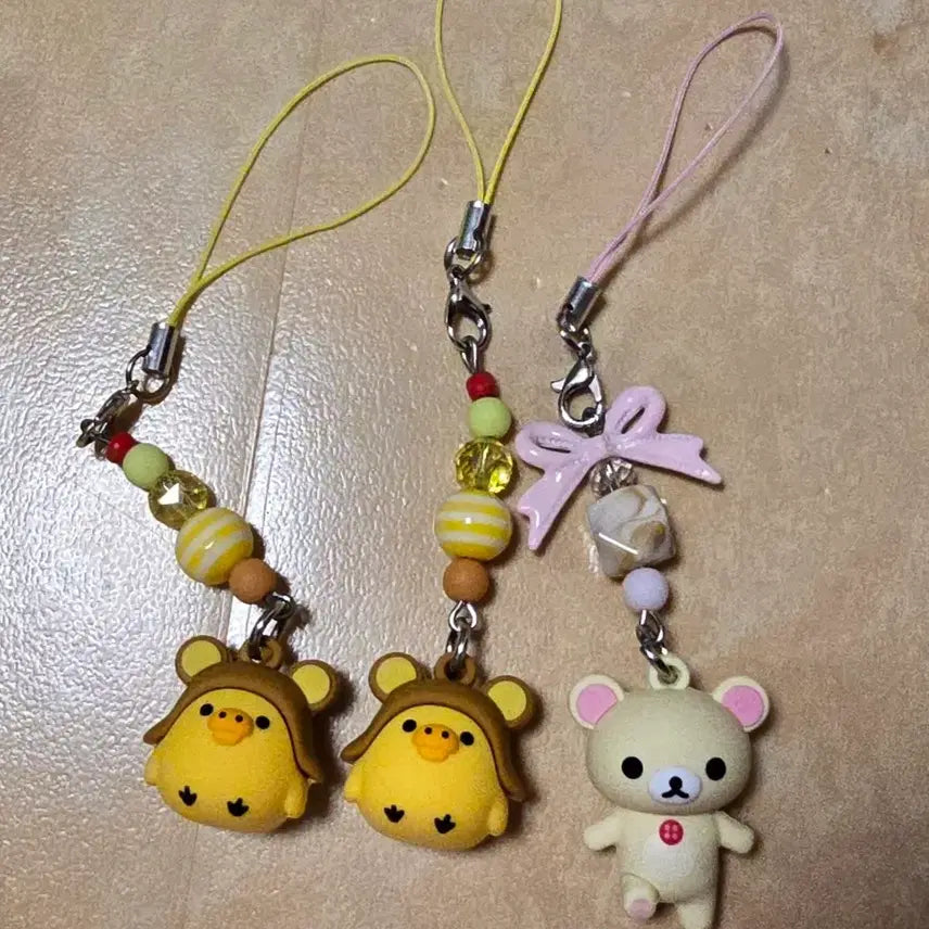 [BUNJANG] Rilakkuma &amp; Kiiroitori Mini Keyring Set / 코리락쿠마 키이로리토이 미니 키링 세트 판매합니다