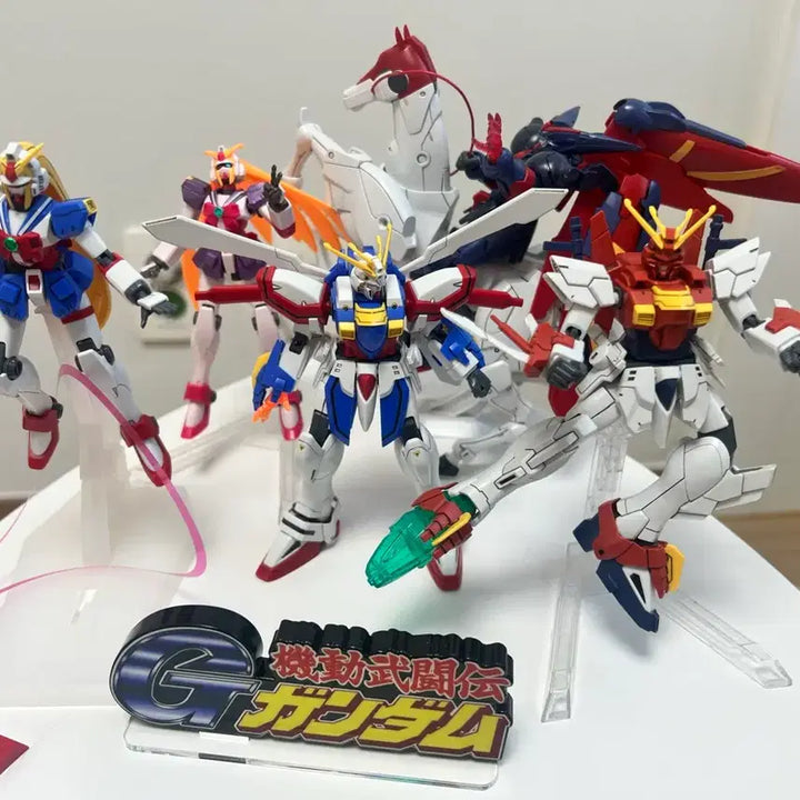 [BUNJANG] Mobile Fighter G Gundam 5-Piece Assembled Model Kit Bundle - Including Nobel Gundam &amp; God Gundam / 기동무투전 G건담 프라모델 조립품 5종 일괄 노벨건담 갓건담