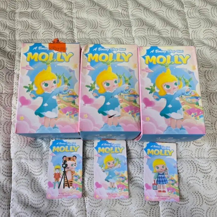 [BUNJANG] Molly A Boring Day Series Figure Set (3 Types) / 몰리 A Boring Day A 시리즈 피규어 3종