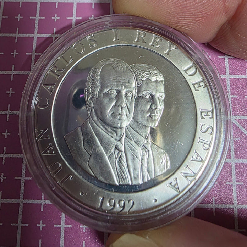 [BUNJANG] Spain 1992 Barcelona Paralympics Commemorative 2000 Peseta Silver Coin - Wheelchair Basketball / 스페인 1992년 바르셀로나 장애인 올림픽 기념 2000페세타 은화 휠체어 농구