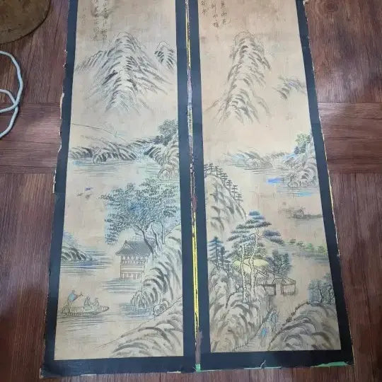 [BUNJANG] 105cm Minhwa Painting Folding Screen / 32.  105 센치 민화그림 장지바탕