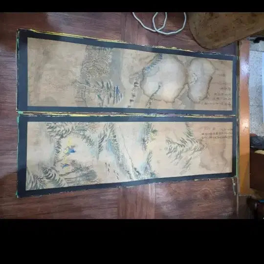 [BUNJANG] 105cm Minhwa Painting Folding Screen / 32.  105 센치 민화그림 장지바탕