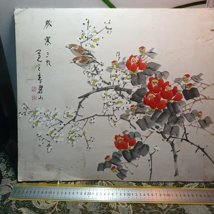 [BUNJANG] Korean Ink Painting Bird Screen / 동양화 묵화 새 그림 병풍