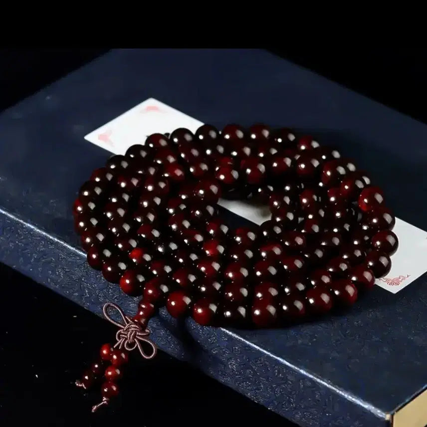 [BUNJANG] High-Quality Indian Sandalwood 8mm 108 Bead Mala / 고품질 인도 소엽자단 (진품보장) 8mm 108주