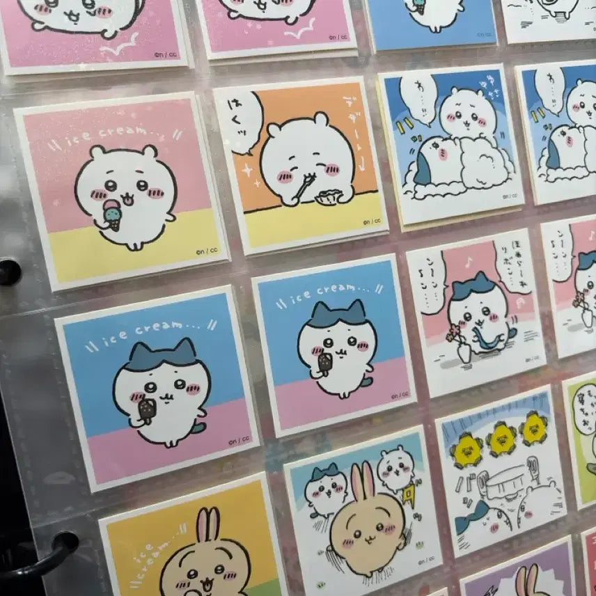 [BUNJANG] Chiikawa Square Seal Sticker Set / 치이카와 사각 씰 스티커 하치와레 우사기