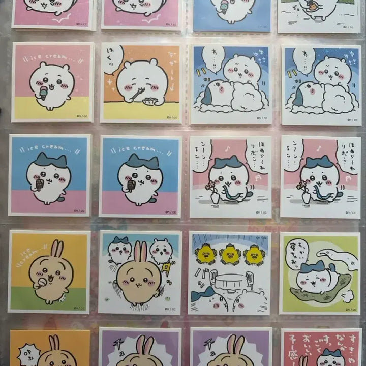 [BUNJANG] Chiikawa Square Seal Sticker Set / 치이카와 사각 씰 스티커 하치와레 우사기