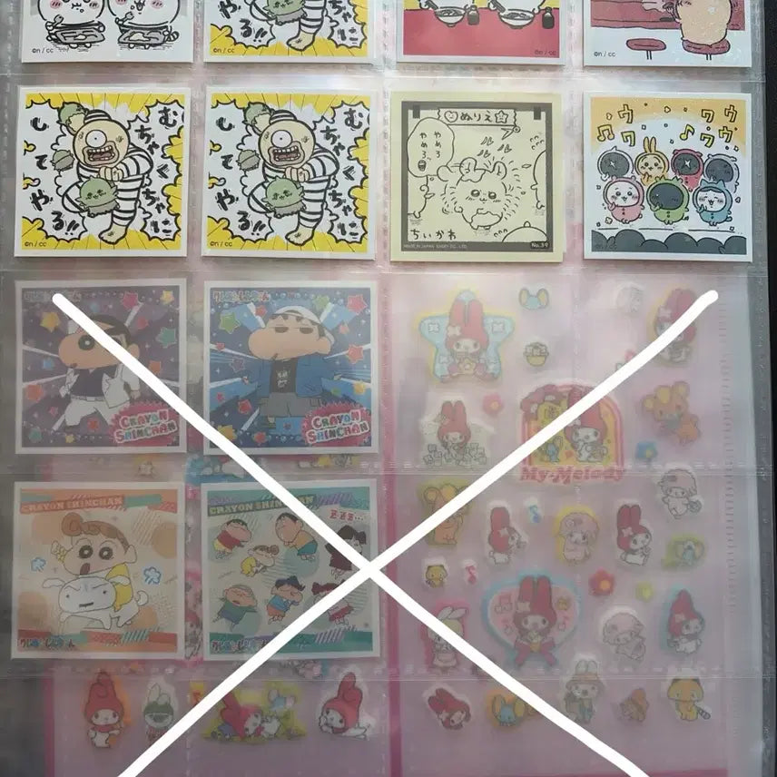 [BUNJANG] Chiikawa Square Seal Sticker Set / 치이카와 사각 씰 스티커 하치와레 우사기