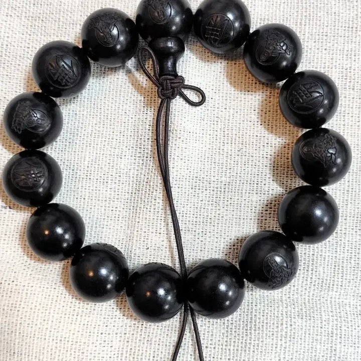 [BUNJANG] Black Sandalwood Buddhist Prayer Beads - 15mm / 관세음보살 붓다 침수염주  최고급 자광흑단목 15mm
