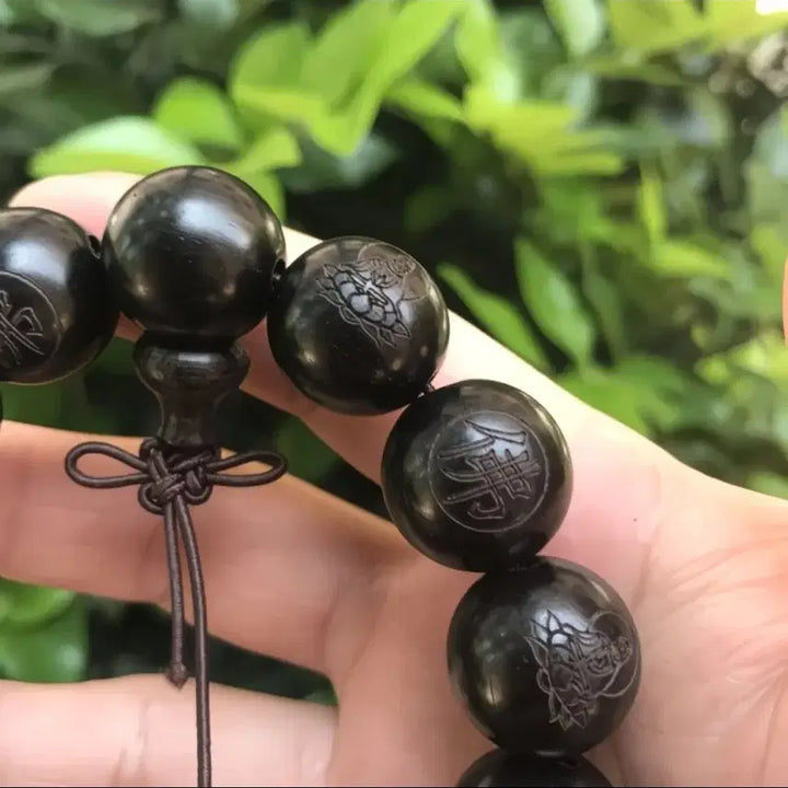 [BUNJANG] Black Sandalwood Buddhist Prayer Beads - 15mm / 관세음보살 붓다 침수염주  최고급 자광흑단목 15mm