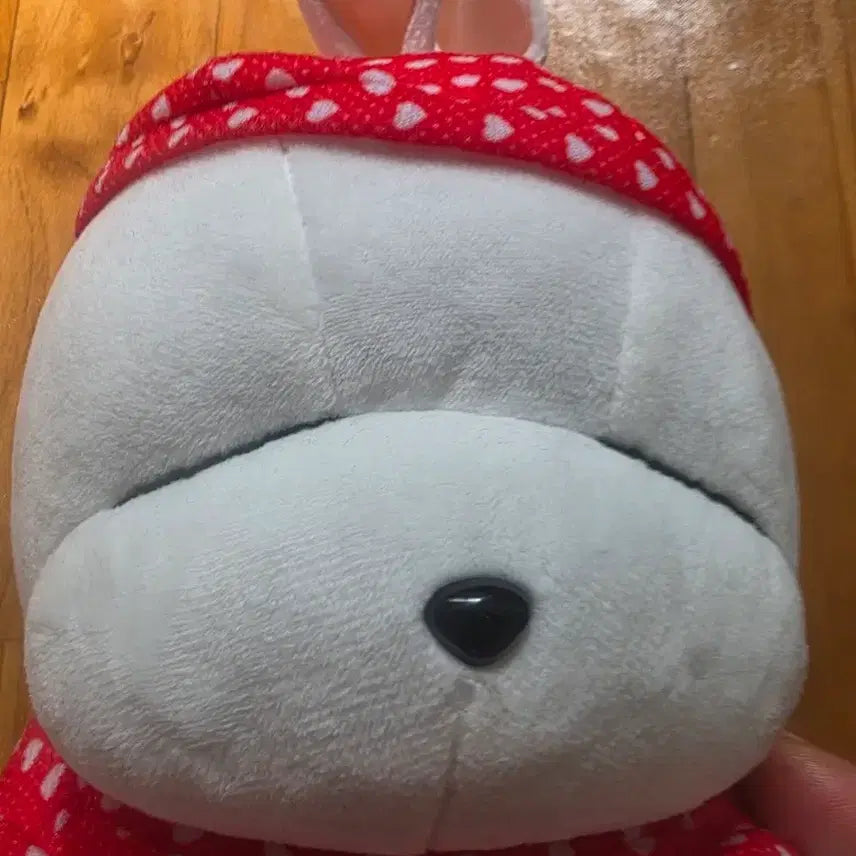 [BUNJANG] Marshmallow Red Heart Outfit Plush Doll / 마시마로 빨간 하트옷 봉제인형
