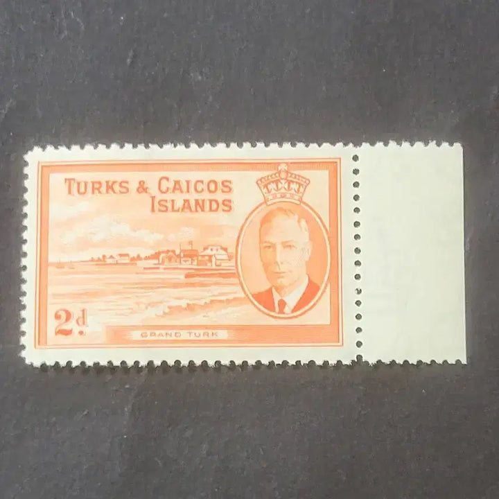 [BUNJANG] 1950 King George VI Turks &amp; Caicos Islands Visit Commemorative Stamp / 1950년 영국 킹조지6세 터크스방문기념 우표Turks &amp;Caicos Islands