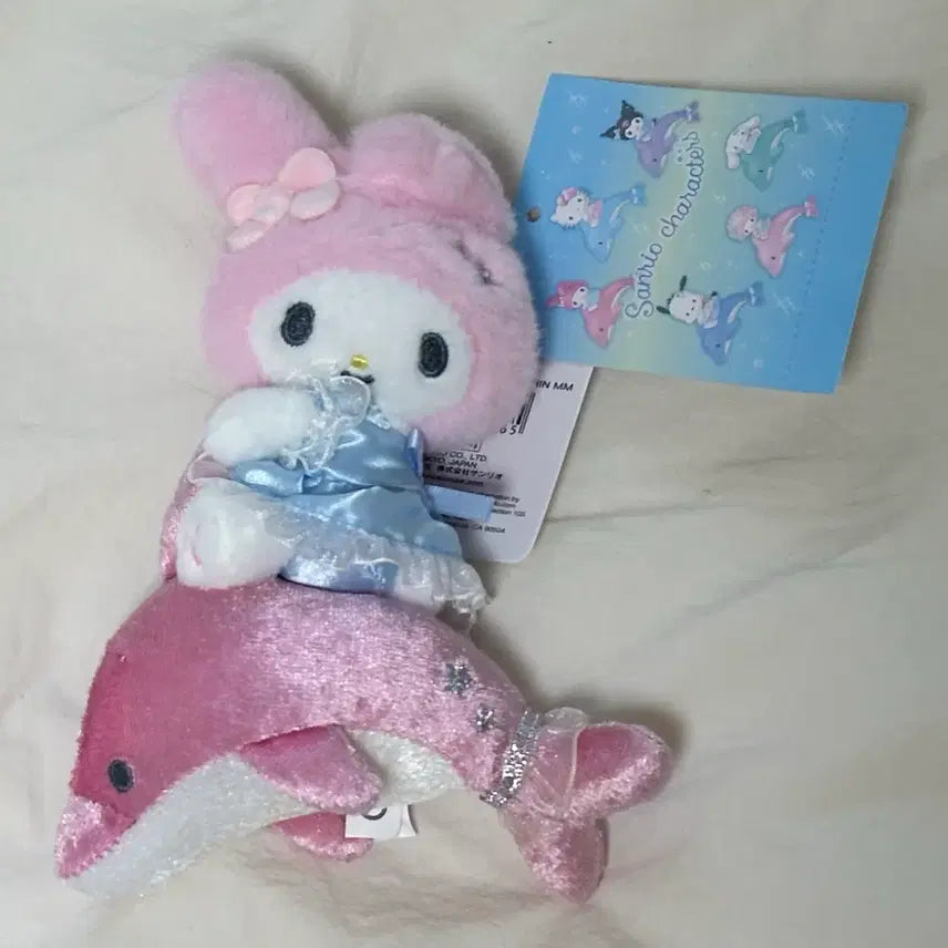 [BUNJANG] Sanrio Shiny Dolphin Mascot Plush - My Melody / 산리오 반짝이는 돌고래 샤이니 돌핀 마스코트 인형 마멜 마이멜로디 새상품