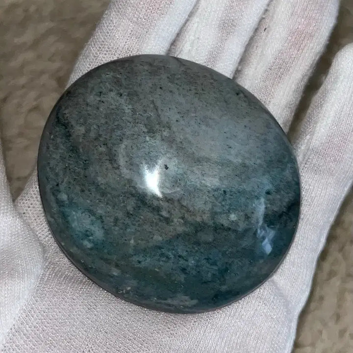 [BUNJANG] Natural Mint Ocean Jasper Palm Stone / 천연원석 민트 오션 재스퍼 팜스톤 원석 돌 오션 스톤