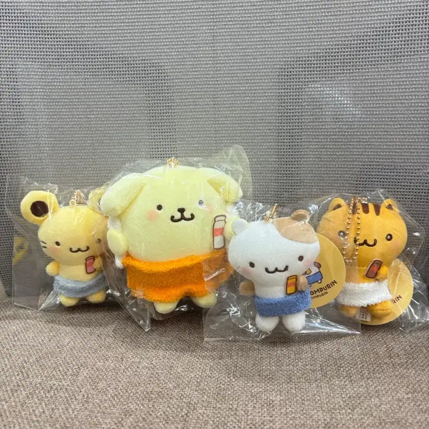 [BUNJANG] Sanrio Pompompurin Charm Set (4 Types) - Authentic Japanese / 새상품)정품 일본 뮤뉴 폼폼푸린 키링 4종 세트