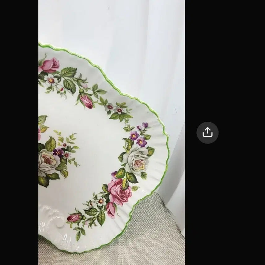 [BUNJANG] James Kent Harmony Rose Serving Plates (Set of 2) / 영국 빈티지 올드폴리 제임스켄트 Harmony Rose 서빙플레이트 2점