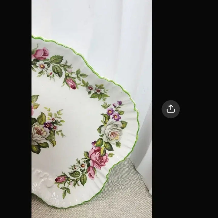 [BUNJANG] James Kent Harmony Rose Serving Plates (Set of 2) / 영국 빈티지 올드폴리 제임스켄트 Harmony Rose 서빙플레이트 2점