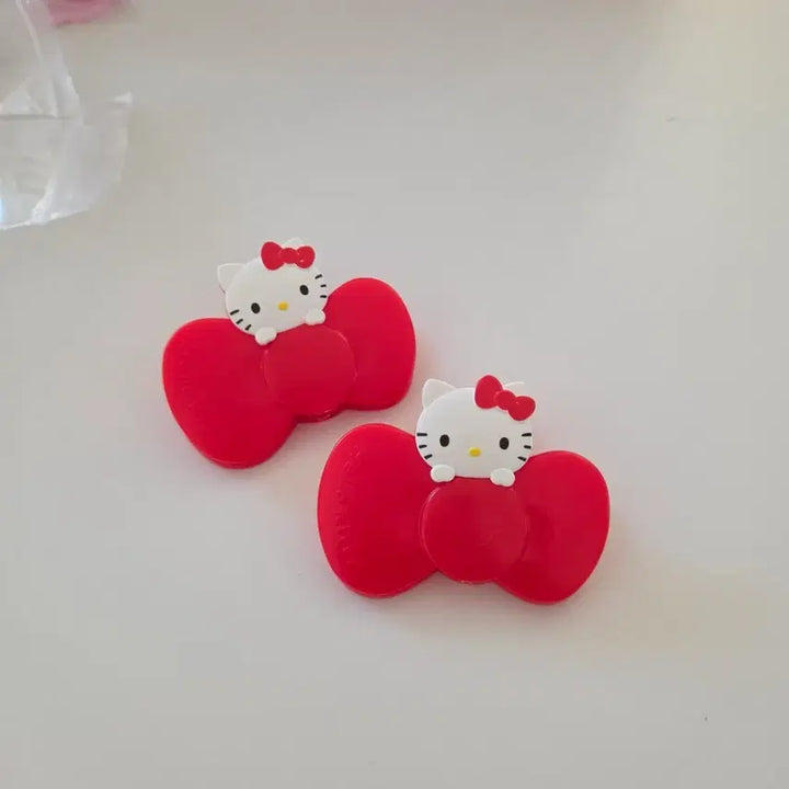 [BUNJANG] Hello Kitty Alligator Clips Set (2 pcs) Vintage / 헬로키티 집게 2개 세트 일괄 고전키티 고전키티문구 키티 클립