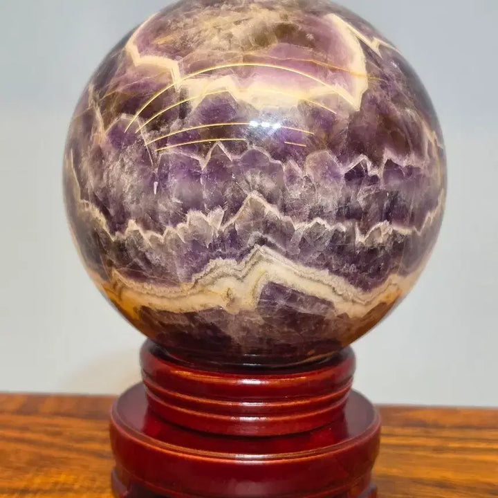 [BUNJANG] Amethyst Sphere with Landscape Pattern / 26092119 좋은 기운을 주고 산수경 문양이 영롱한 자수정 구가공석 광물 수석