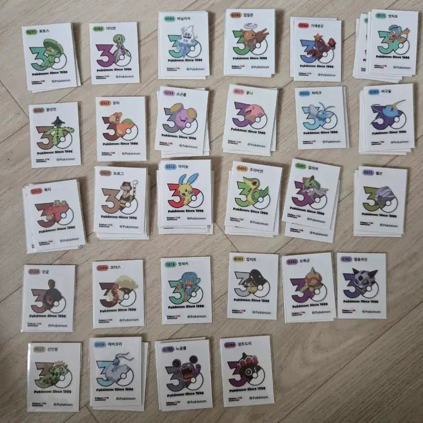 [BUNJANG] Pokemon 30th Anniversary Sticker Bundle / 포켓몬 30주년 띠부씰 판매