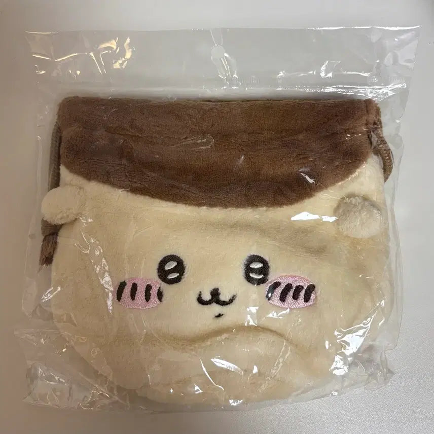 [BUNJANG] Chiikawa Kurimanju Face Pouch Drawstring Bag / 치이카와 먼작귀 쿠리만쥬 페이스 파우치 조리개 복조리