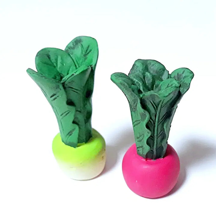[BUNJANG] Decole Red Radish Miniatures Set (2 Pieces) / [2개세트] 일본 데꼴 빨간무 미니어처 인테리어 자석