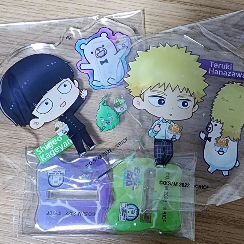 [BUNJANG] Mob Psycho 100 Roll Ice Collaboration Acrylic Stand Set / 모브사이코 100 롤 아이스 콜라보 아크릴 스탠드 테루 모브 일괄