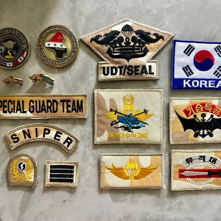 [BUNJANG] ROK Marine Corps Deployment Coin, Patch, and Badge Set / 해병대 파병 코인 + 패치 + 뱃지 세트