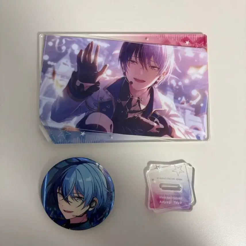 [BUNJANG] Proseka Toya Ensemble Stars Collaboration Square Acrylic Stand &amp; Can Badge Bundle Set / 프세카 토우야 앙스타 콜라보 사각 아크릴 스탠드 캔뱃지 일괄