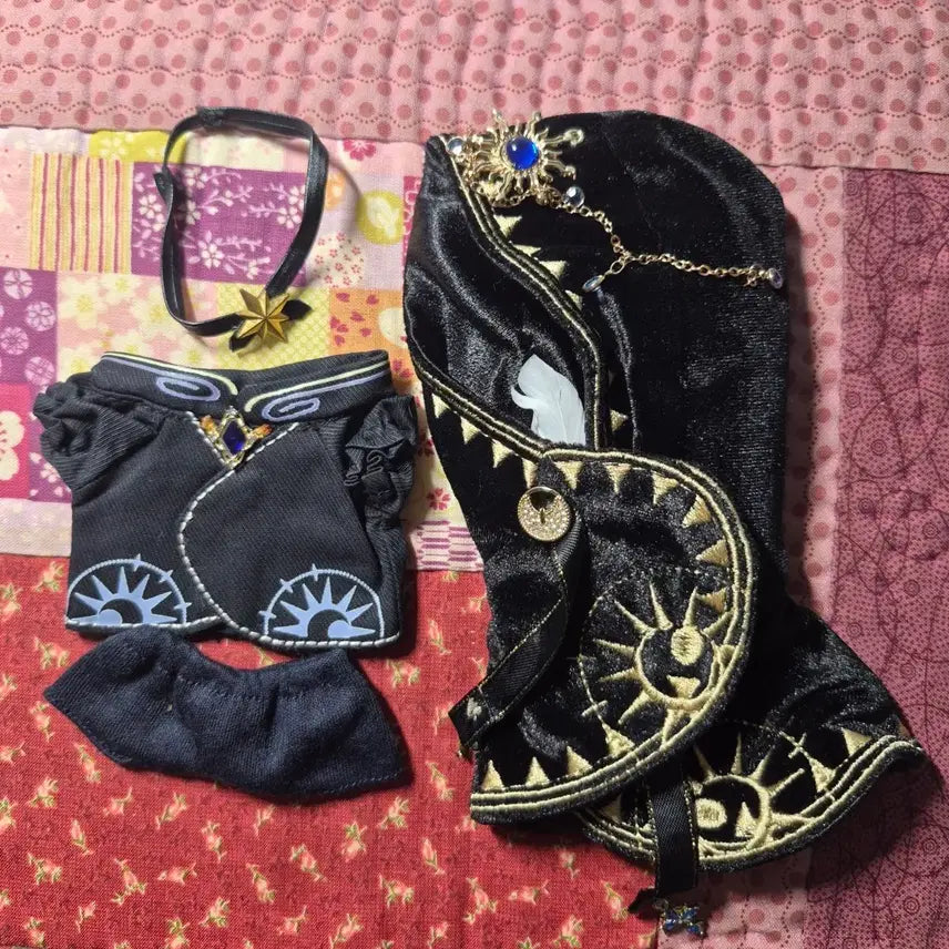 [BUNJANG] 10cm Doll Clothes Dark Wizard Robe / 10cm 10깅 솜인형 암흑 주술 마법사복