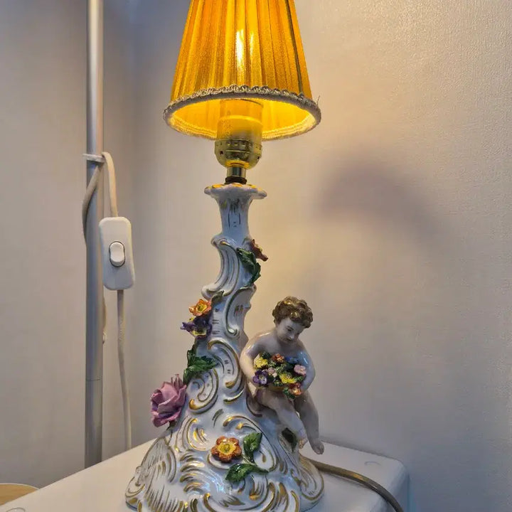 [BUNJANG] Carl Thieme Dresden Angel Figurine Table Lamp / 칼시메 드레스덴 천사램프