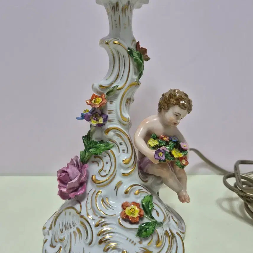 [BUNJANG] Carl Thieme Dresden Angel Figurine Table Lamp / 칼시메 드레스덴 천사램프