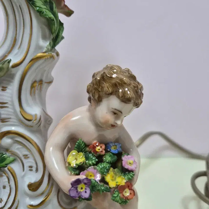 [BUNJANG] Carl Thieme Dresden Angel Figurine Table Lamp / 칼시메 드레스덴 천사램프