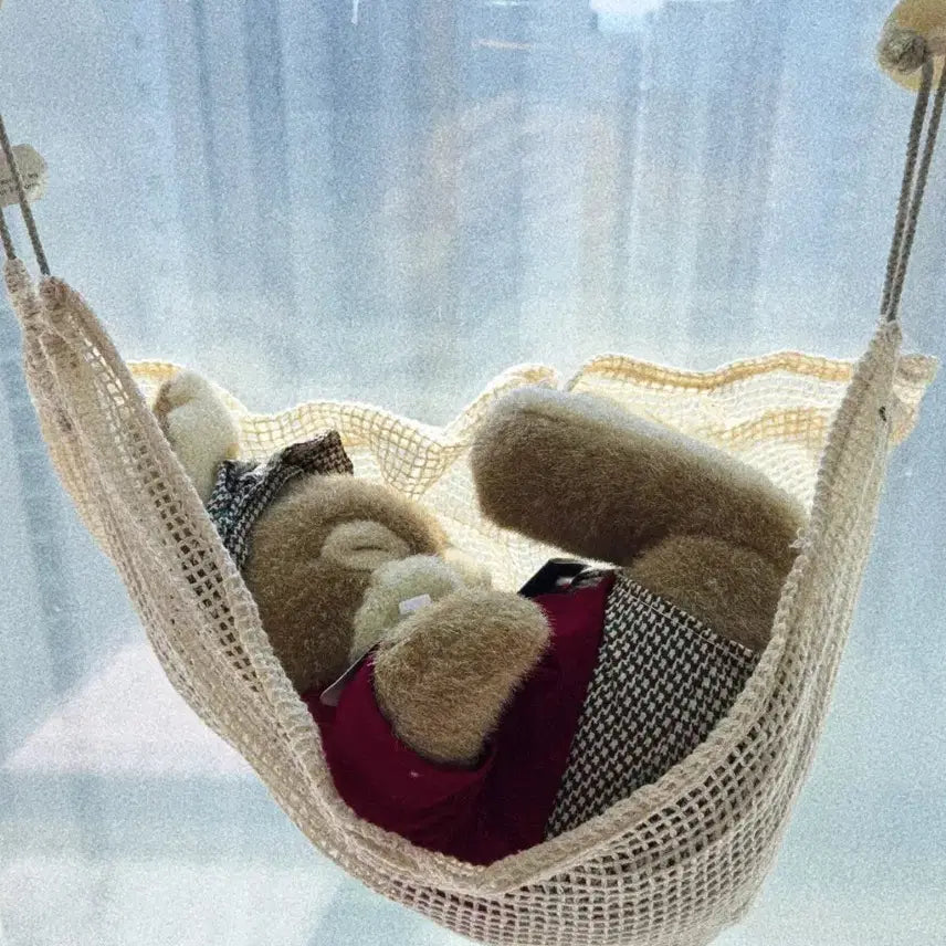 [BUNJANG] 1980s British "Sleeping Rabbit" Vintage Doll with Hammock / 잠자는 토끼 잠토 인형 영국 빈티지 1980 (해먹 포함)