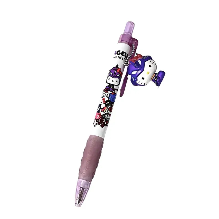 [BUNJANG] Evangelion Unit-01 Kitty Ballpoint Pen Strap / 고전 에반게리온 초호기 키티 볼펜 스트랩