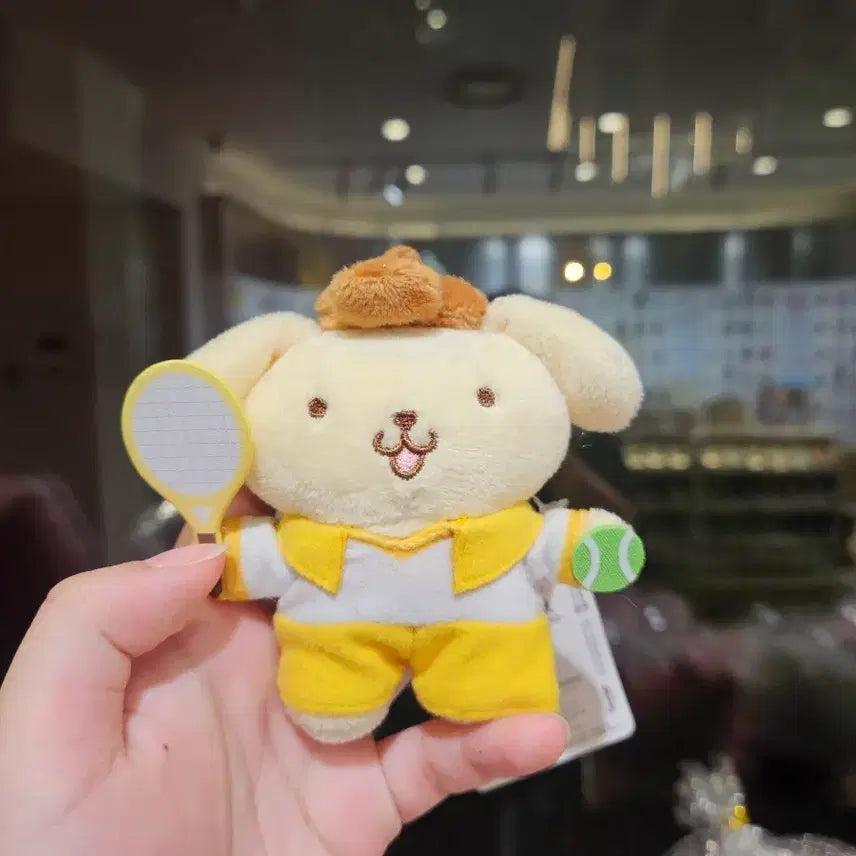 [BUNJANG] Sanrio Pompompurin Tennis Player Plush Charm / [정품/새상품] 테니스 치는 폼폼푸린 인형 키링