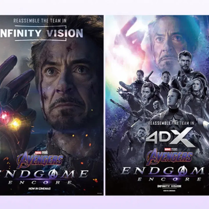 [BUNJANG] Avengers: Endgame Encore Infinity Vision Poster + 4DX Poster Set / [어벤져스: 엔드게임 앙코르] 인피니티 비전 포스터+4DX 포스터 2종