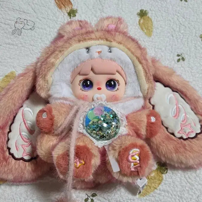 [BUNJANG] Babysri Rabbit Hat Mochi Mochi Apricot Color / 베이비쓰리 토끼모자 모치치 살구색