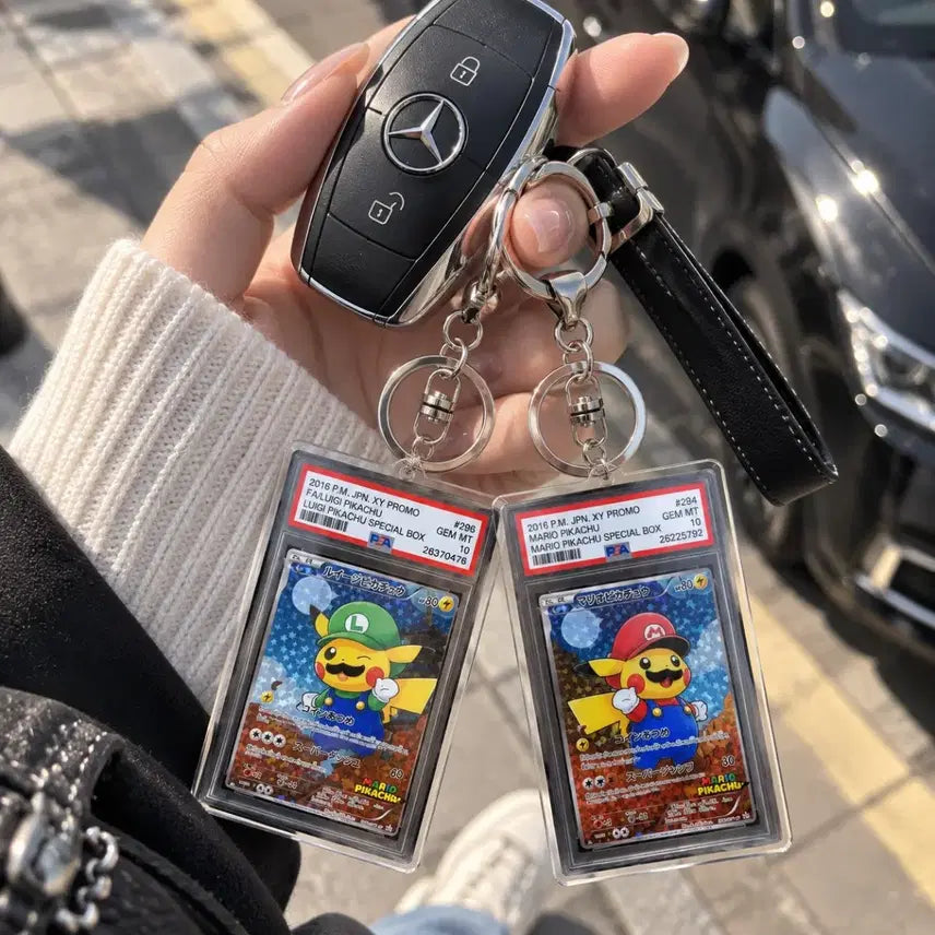 [BUNJANG] Custom Acrylic Card Keychain - PSA 10 Style / 포켓몬 카드게임 PSA10 커스텀 카드 키링 아크릴 굿즈