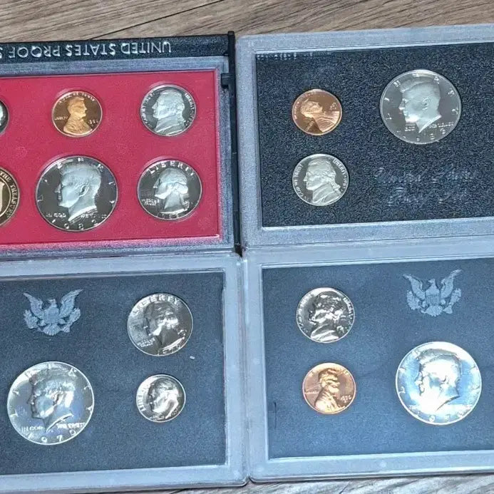 [BUNJANG] 1970 US Proof Coin Set - Kennedy 40% Silver Half Dollar Collection (4 Sets Total) / 미국 주화 세트. 프루프세트. 1970년 특년도 케네디 하프달러 은화 40%두세트. 총4세트