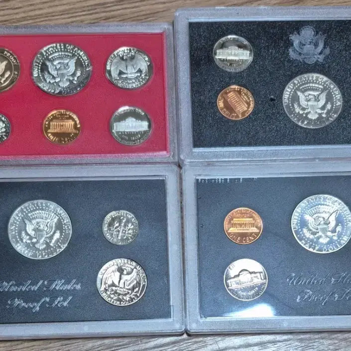 [BUNJANG] 1970 US Proof Coin Set - Kennedy 40% Silver Half Dollar Collection (4 Sets Total) / 미국 주화 세트. 프루프세트. 1970년 특년도 케네디 하프달러 은화 40%두세트. 총4세트