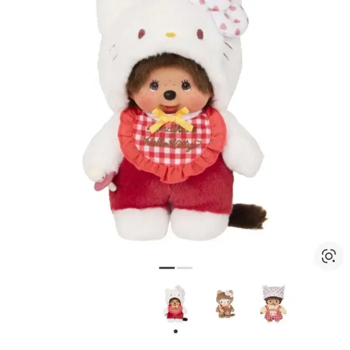 [BUNJANG] Monchhichi Hello Kitty Gingham Check S Plush / 몬치치 헬로키티 깅엄 체크 S 인형