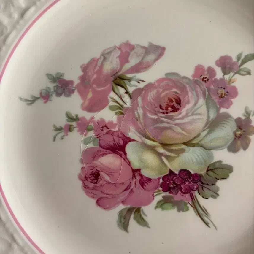 [BUNJANG] Vintage Staffordshire Square Plate Floral Pattern / 빈티지 영국 스텐포드셔 사각 플레이트