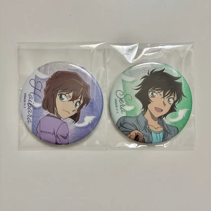 [BUNJANG] Detective Conan Haibara &amp; Sera Glitter Can Badge Bundle Set / 일괄) 명탐정 코난 하이바라 캔뱃지 &amp; 세라 캔뱃지