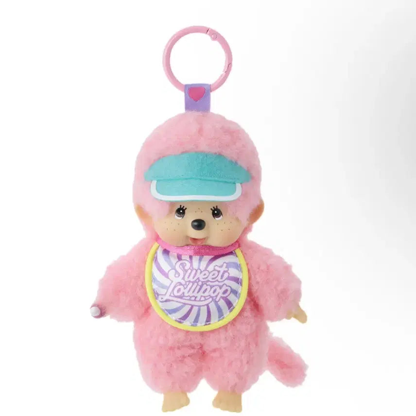 [BUNJANG] Monchhichi Sweet Lollipop Pink Keyring / 몬치치 스위트 롤리팝 핑크 키링