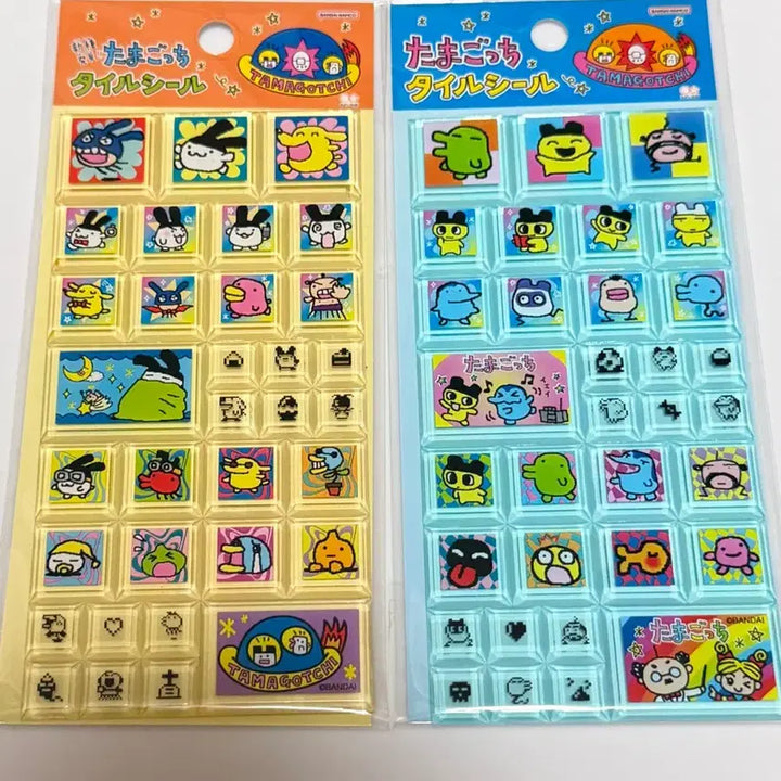 [BUNJANG] Tamagotchi Tile Sticker 2-Type Set / 다마고치 타일 스티커 2종 세트