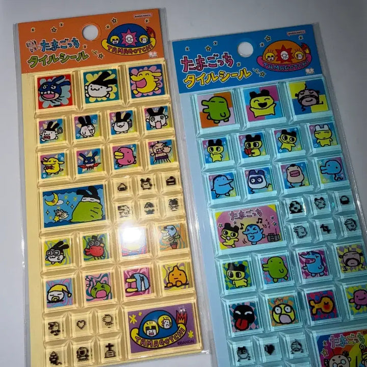 [BUNJANG] Tamagotchi Tile Sticker 2-Type Set / 다마고치 타일 스티커 2종 세트