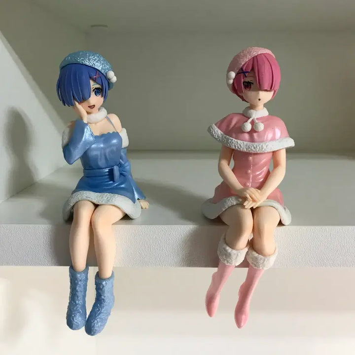 [BUNJANG] Re:Zero Ram &amp; Rem Snow Noodle Stopper Figure 2 Types Bundle Set / 리제로 누들스토퍼 렘 람 스노우 피규어 2종 일괄