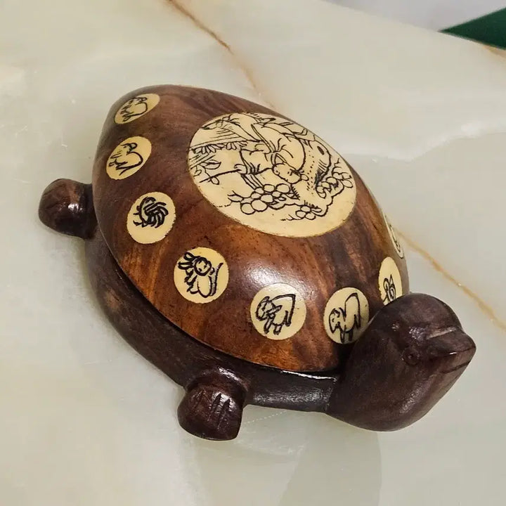 [BUNJANG] Wooden Turtle Compass Antique / 원목 거북이 나침판  골동품